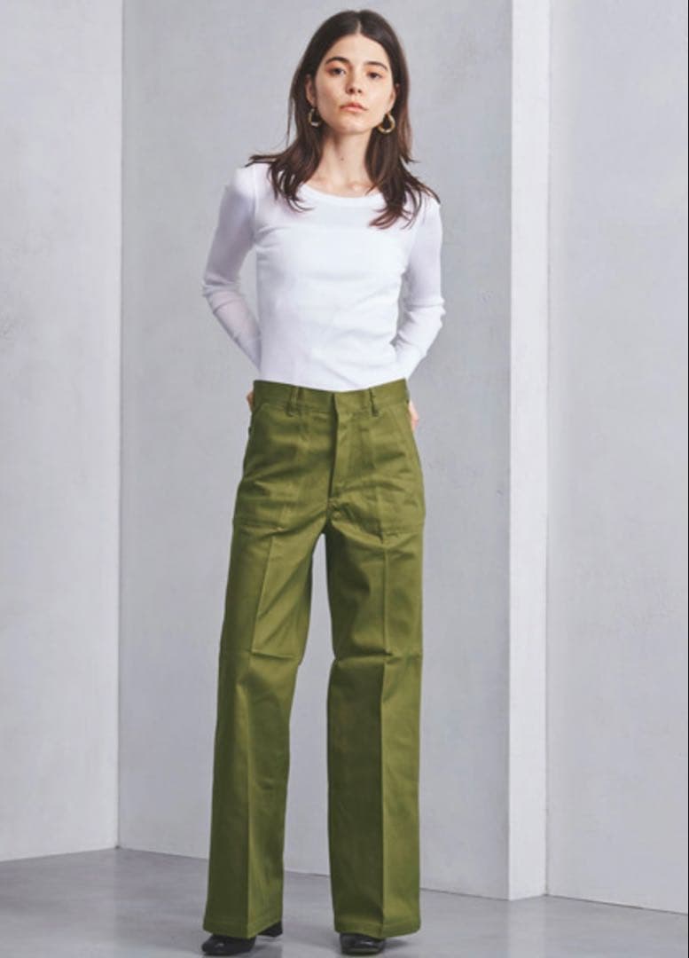 ハイク HYKE ベイカーパンツ 2 ワークパンツ オリーブ 中古・古着通販】HYKE (ハイク) BACK SATIN BAKER PANTS／バックサテン