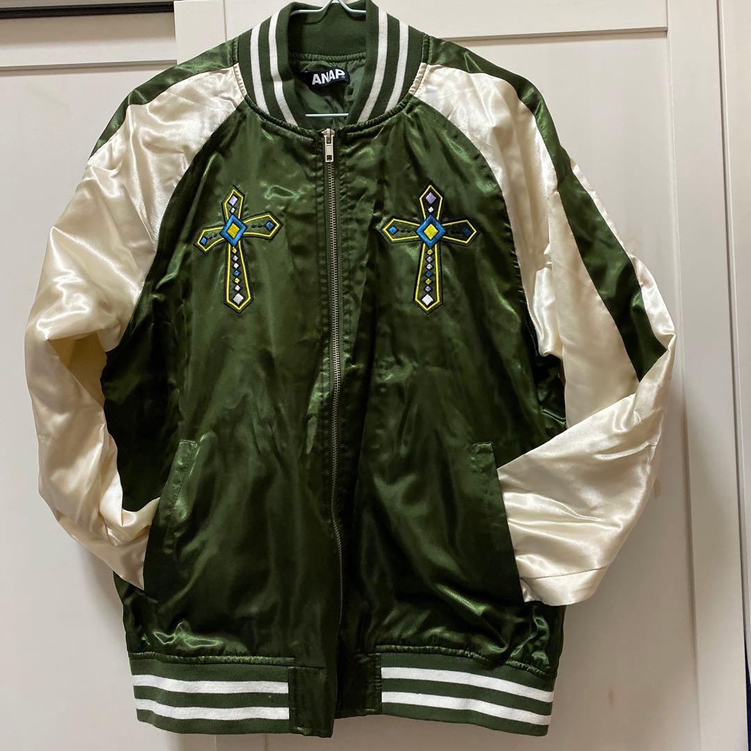 ANAP スカジャン Mサイズ オリーブグリーン - メルカリ