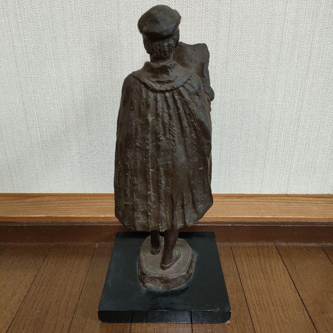 島村俊和作 ブロンズ製ヨハネス・グーテンベルク像 1987年制作 高36.5