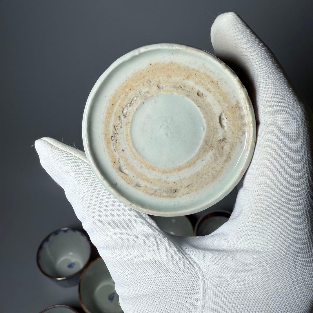 幕末〜昭和初期 そば猪口 まとめて12点 おまけで箸置き6個 染付 色絵