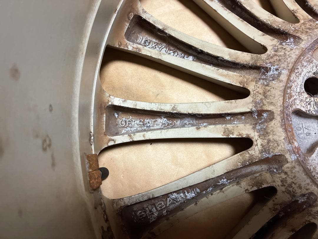 ①レガシィ 純正ホイール 18 7.5J+55 5穴 PCD100 BR9 BM