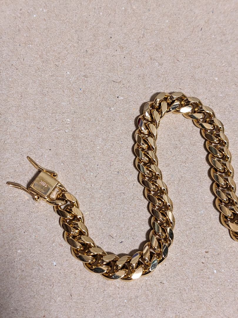 【21.5cm】【8mm】【18K刻印】【Miami Cuban】ブレスレット