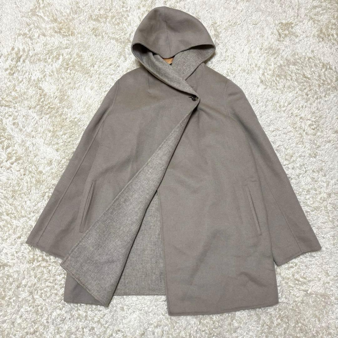 美品✨23区 ダブルフェイス アンゴラウールリバーコート ベージュ 38