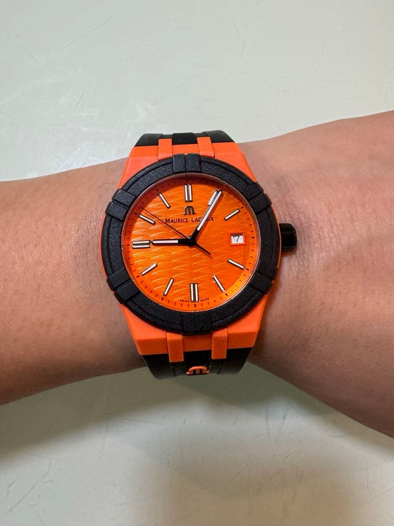 Y*N様 Maurice Lacroix アイコン　タイド　時計 オレンジ Y*N様 Maurice Lacroix アイコン タイド 時計 オレンジ - メルカリ