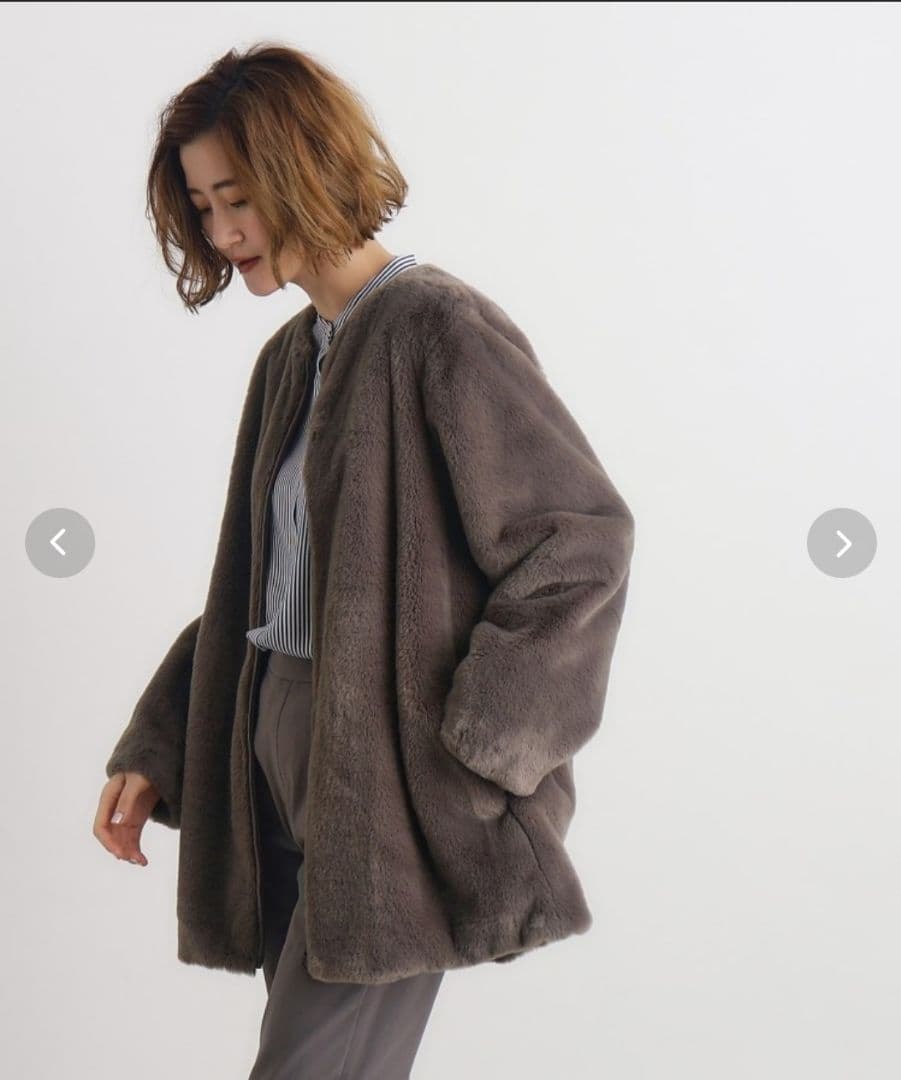 ネイビー 撥水 4way フェイクファーライナー ロング マンパ - メルカリ