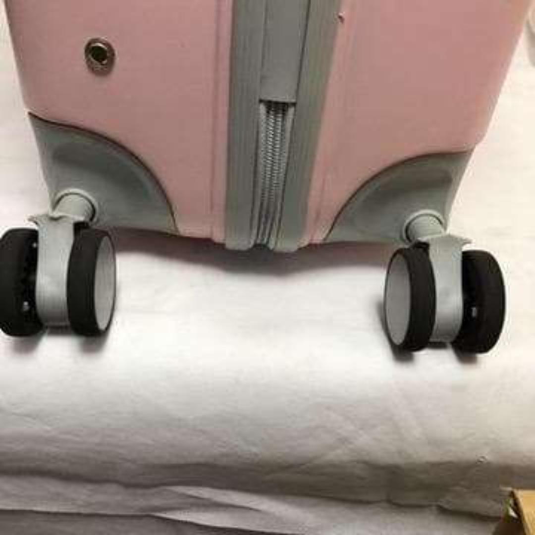 中古】子供が乗れるキャリーケース キッズトラベル Mサイズ ピンクZ29