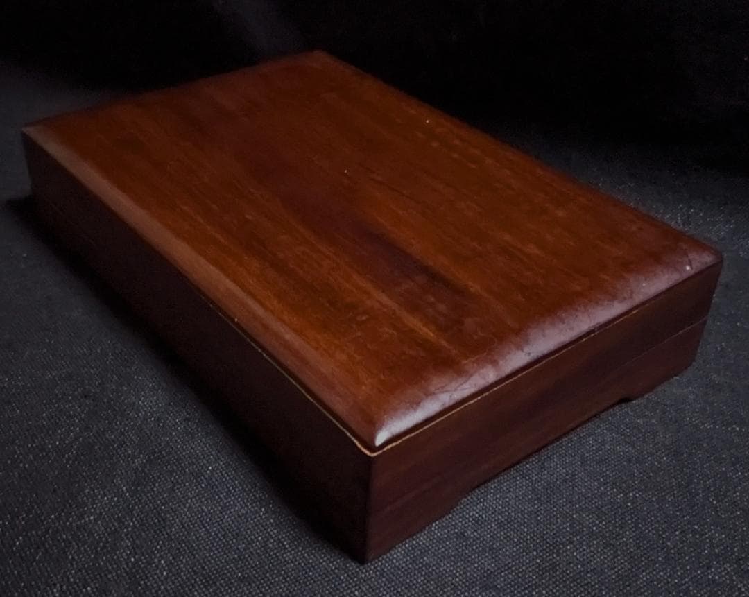 澄泥硯 饕餮廻文】◇美しい鱔魚黄◇九吋大型◇唐木共箱◇文房清玩◇検