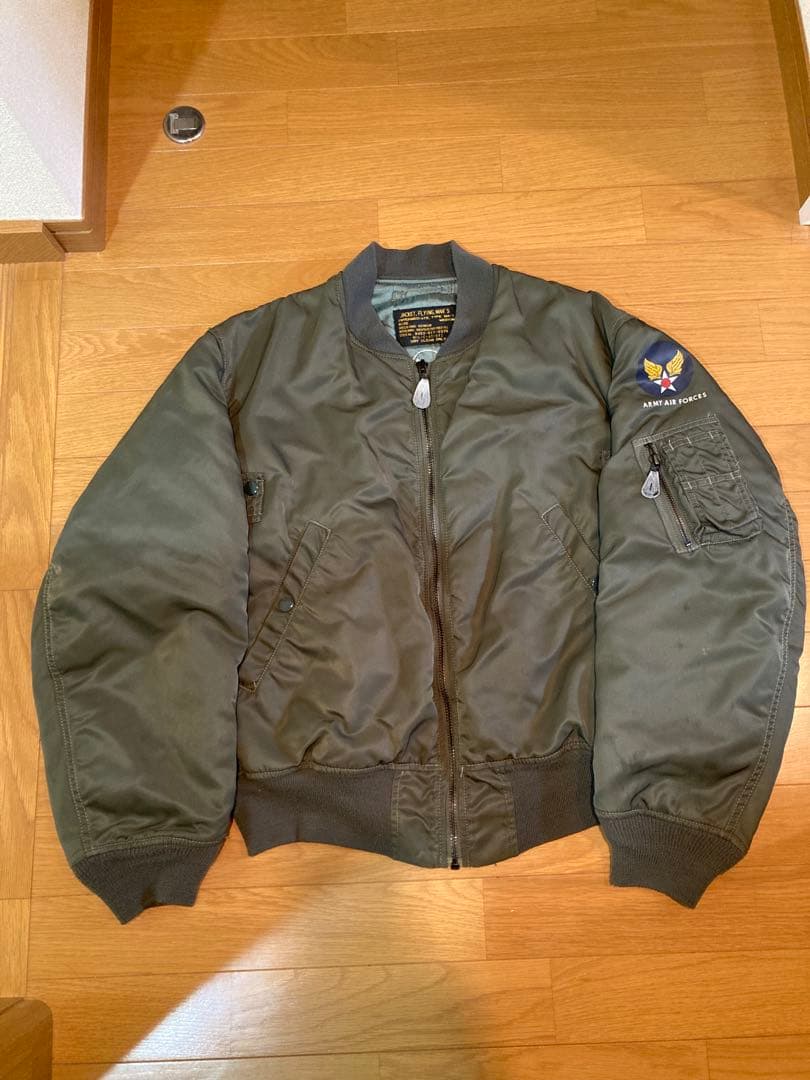 e　MA-1 フライトジャケット army air forces カーキ 新品 MA-1 US AIR FORCEロゴ付きフライトジャケット オリーブグリーン