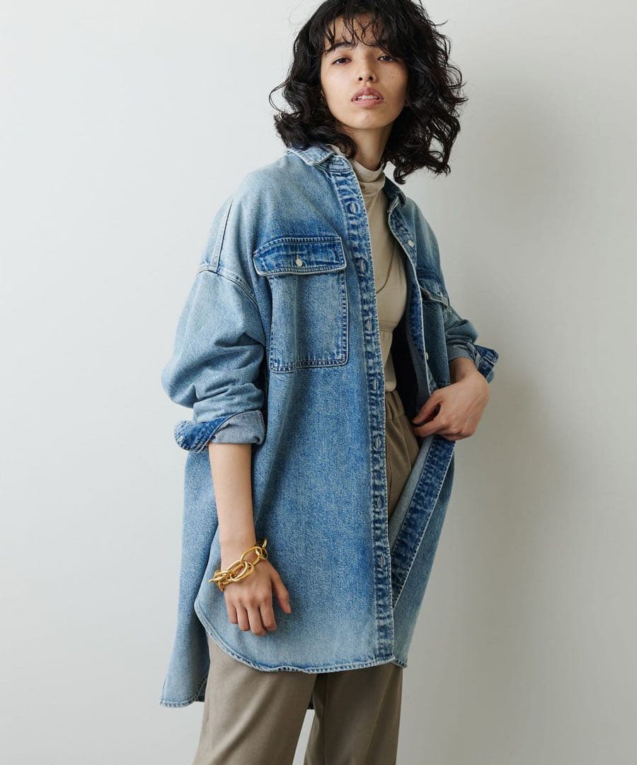 ウィムガゼット ケミカルデニムシャツ オーバーサイズ デニムシャツ