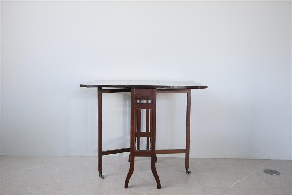 英国アンティーク木製ゲートレッグテーブル/ダイニング机/バタフライ