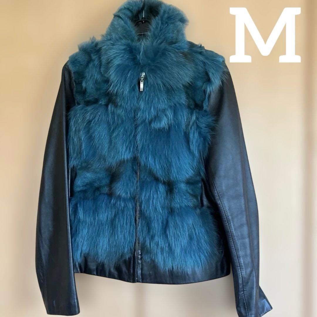 レザーとリアルファーのコンビジャケット毛皮 Mサイズ メンズレディースOK 楽天市場】ジャケット ラビット フォックス リアルファー コート