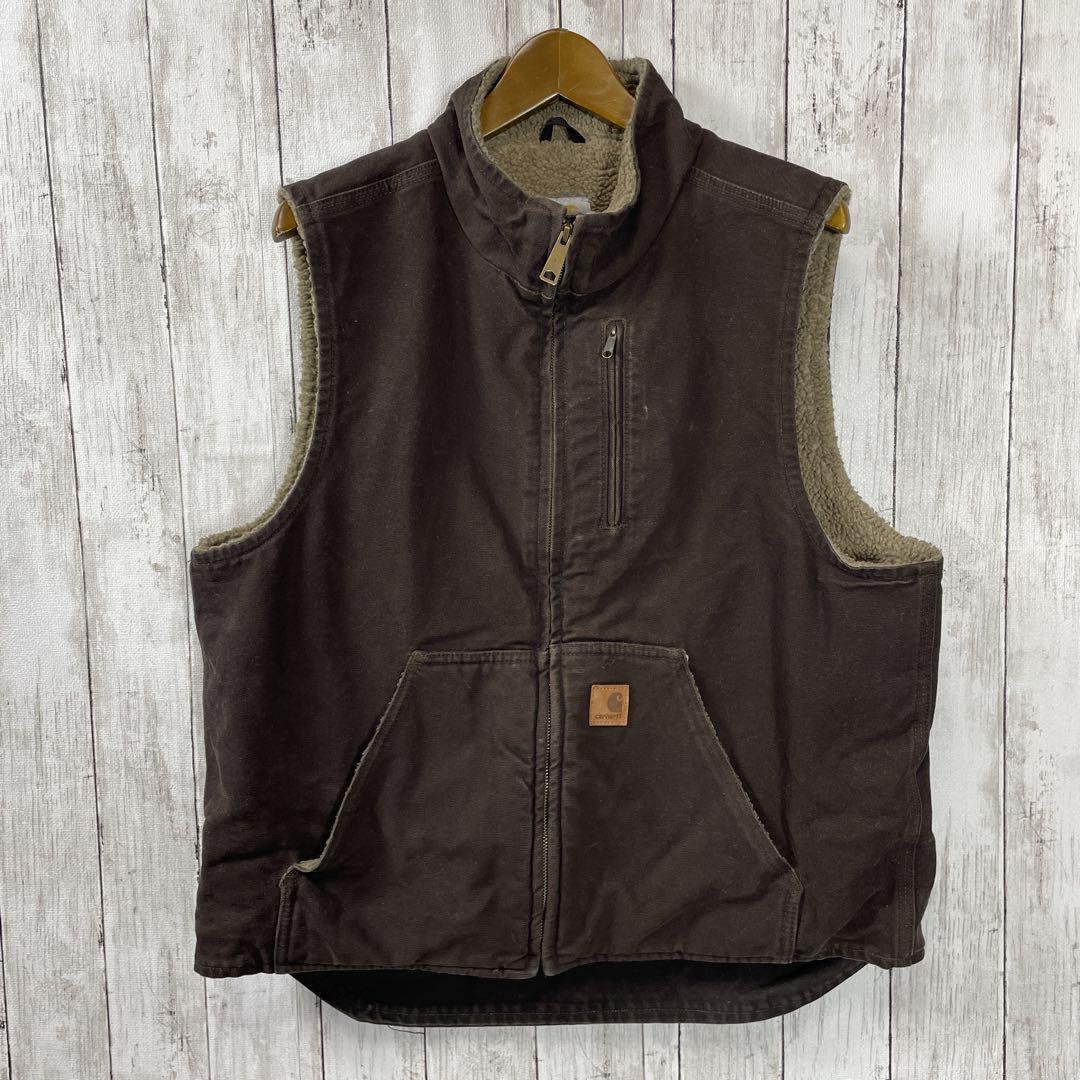 Carhartt” Duck Vest BROWN SIZE L カーハート ダックベスト ブラウン