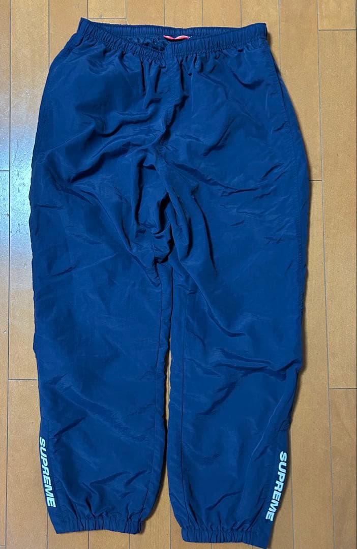 【M】SUPREME ナイロンパンツ ネイビー シャカパン 裏フリース 防寒 パンツ シャカパン メンズ 裏起毛 ナイロンパンツ