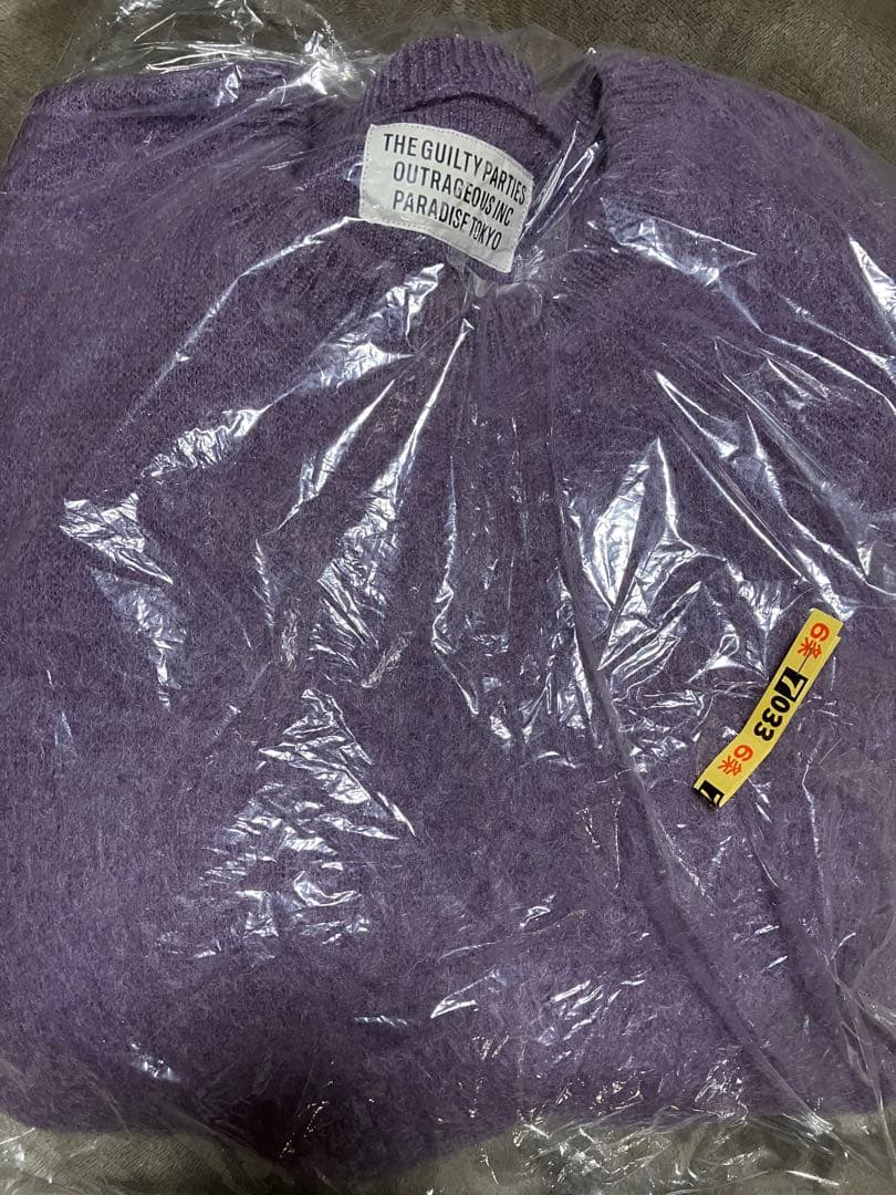 ワコマリア　THE GUILTY PARTIES パープルニット 中古・古着通販】WACKO MARIA (ワコマリア) モヘアカーディガン GUILTY