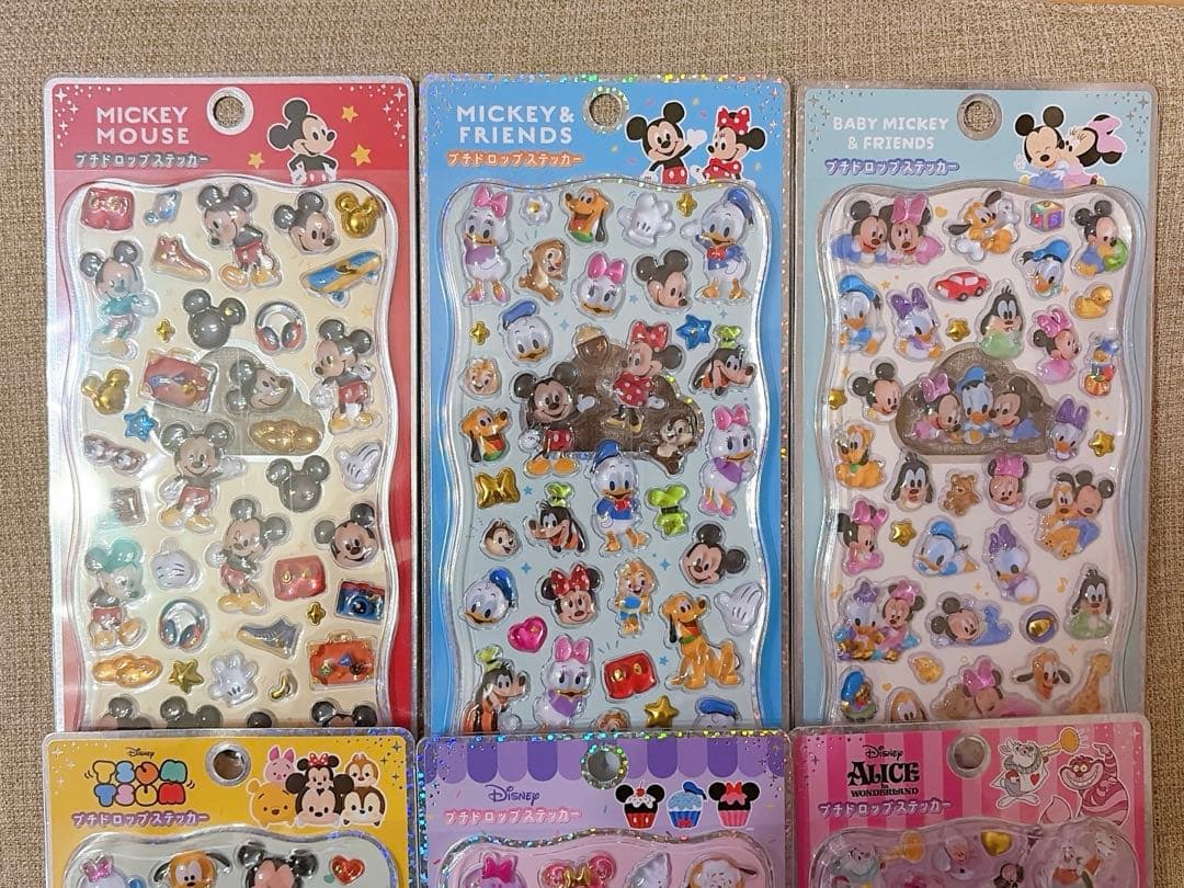 正規品 プチドロップステッカー ディズニー 6枚セット カミオジャパン