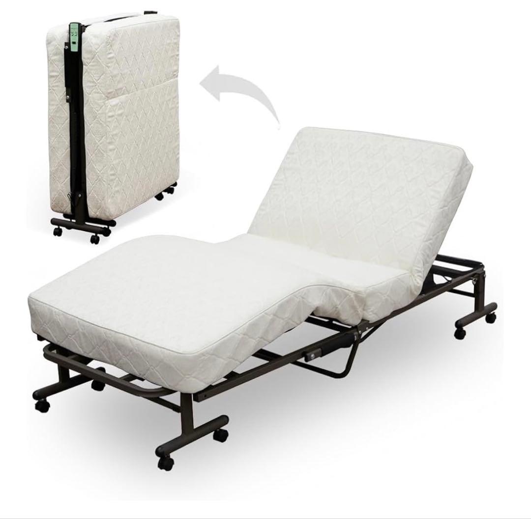 アイリスオーヤマ 折りたたみベッド 高密度ボンネルコイル　シングルサイズ IRIS OHYAMA（アイリスオーヤマ） 折りたたみベッド 組立不要 シングル