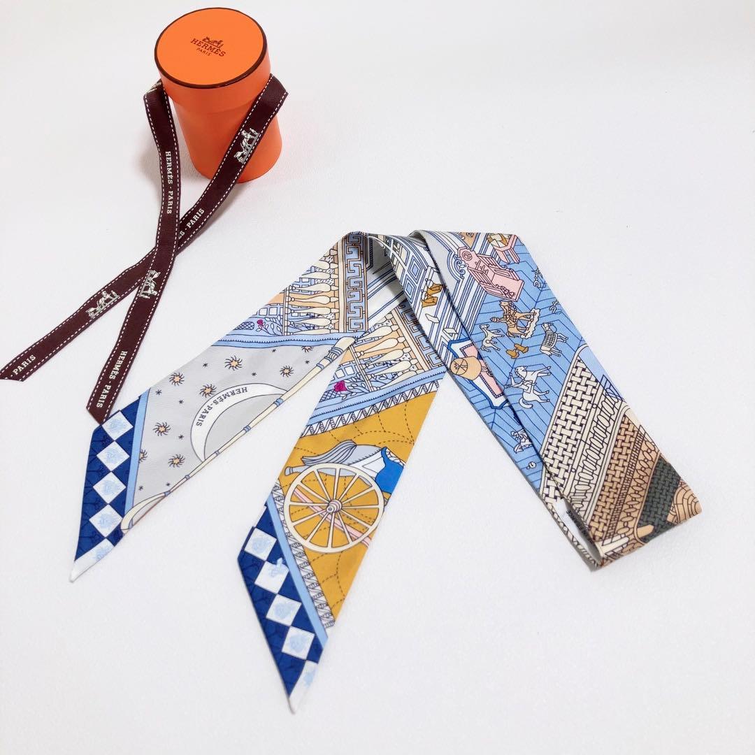 希少 エルメス ツイリー スカーフ シルクツイル 春夏 シルク 100% レア