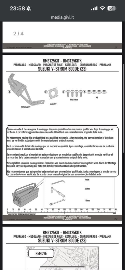 givi RM3125KIT Vストローム800DE GSX-8S マッドガード - メルカリ