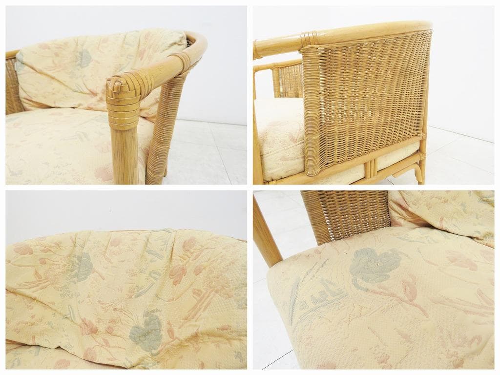 カサブランカ リトモ シングルソファ 11万 ラタン ファブリック 1人