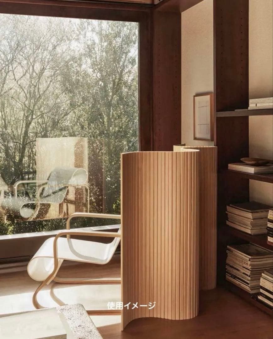 木製 波形パーテーション 縦（高さ）約180cm x 横幅200cm 送料込み