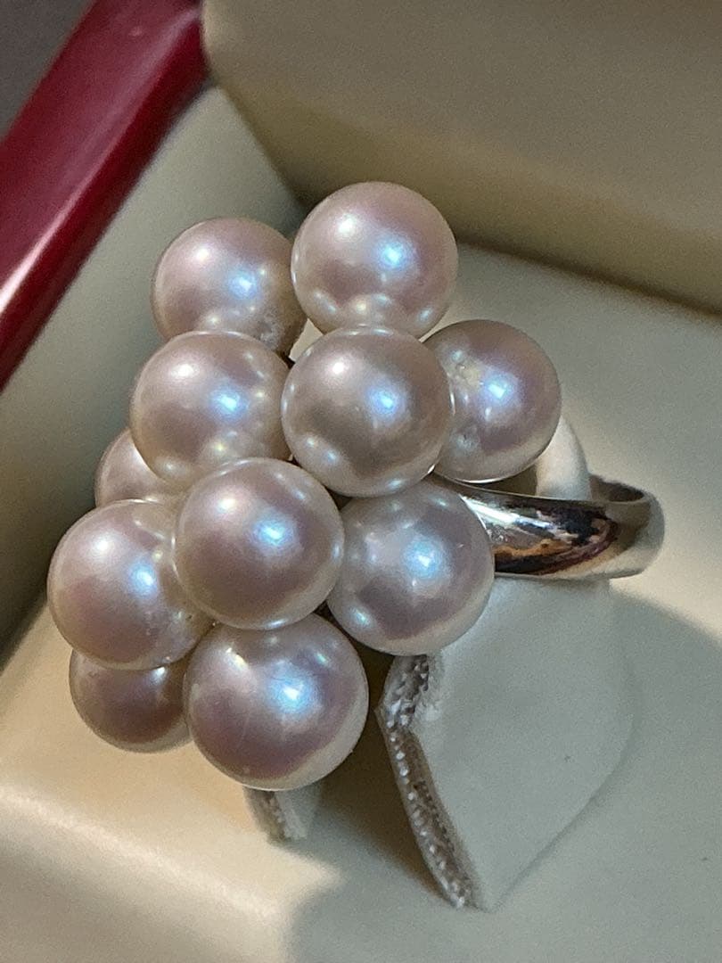 ま*♪様 刻印有り！本物保証！PT900 天然パールリング！8.5号 8.14g