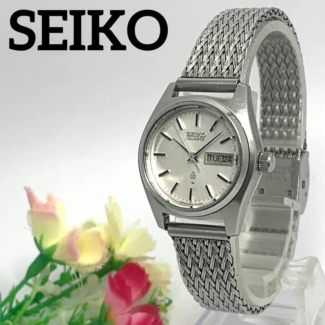稼働品 SEIKO 腕時計 セイコー シルバー カレンダー クォーツ式 亀戸