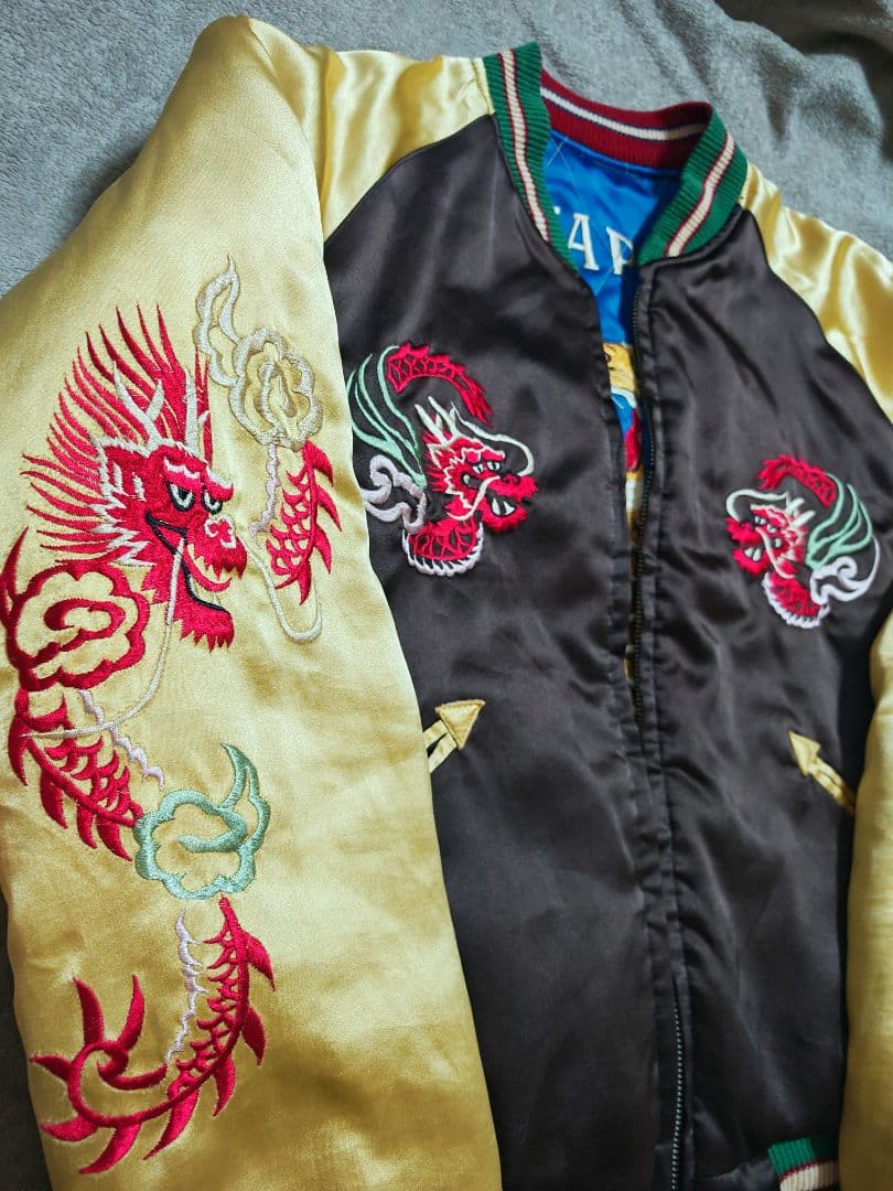 テーラー東洋 2面用 虎龍鷲 日本限定 スカジャン 竹 サテン vintage