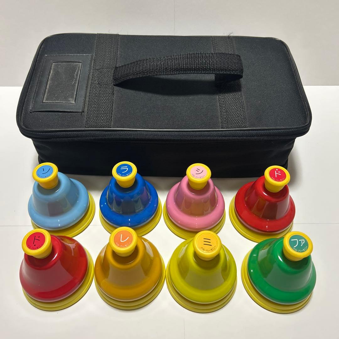 SUZUKI ベルハーモニー デスクタイプ 8音セット ケース付き(美品) 鈴木楽器製作所 スズキ ベルハーモニー ハンドベル デスクタイプ 派生