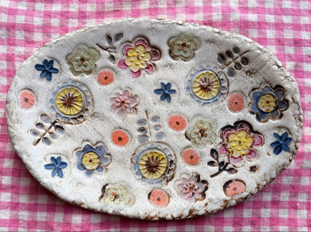 本田あつみ 花柄 陶器 カップとプレートのセット - メルカリ