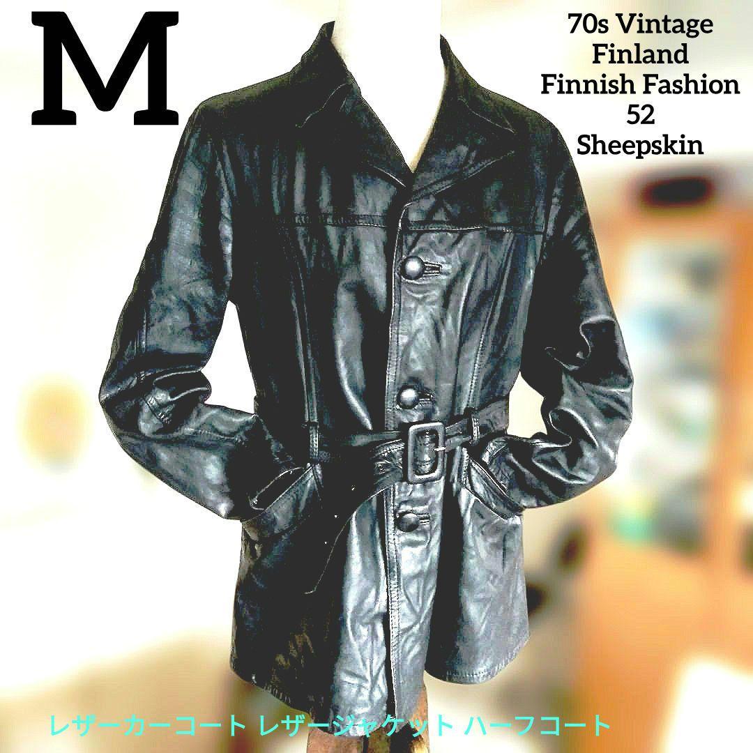 70s Vintage レザーハーフコート レザージャケット カーコート - メルカリ