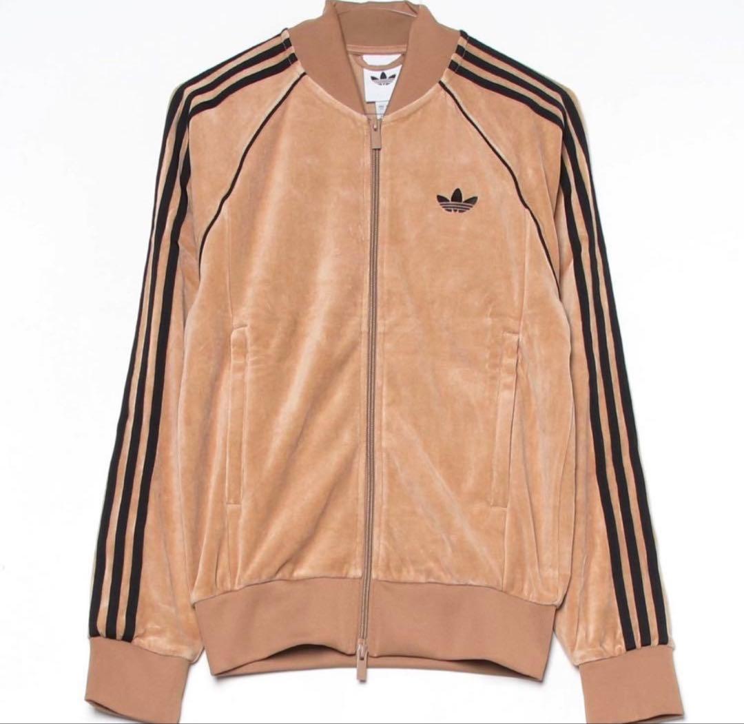 新品M】adidas アディカラー ブラウン ベロア トラックトップ 風早ゆう