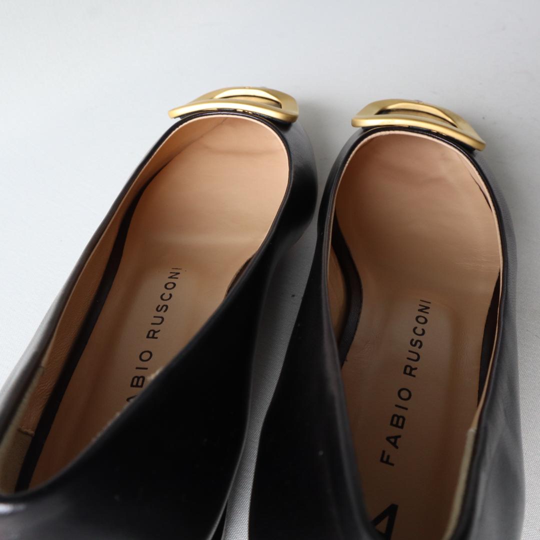 ほぼ未使用/現行ロゴ ファビオルスコーニ バックルフラットシューズ36