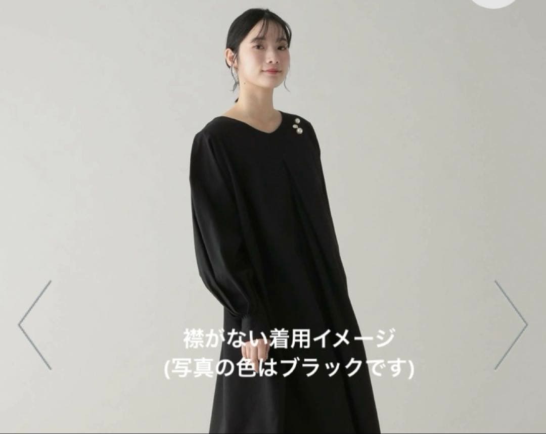 新品《natural by clip》プリーツ襟タックワンピース