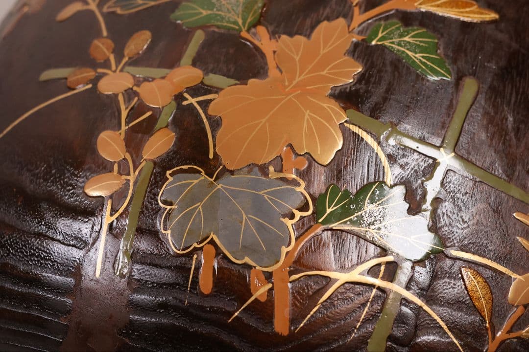 桐火鉢一対 幅31cm 菊 金蒔絵 草花 木箱 古民具 漆芸【MB263】 - メルカリ