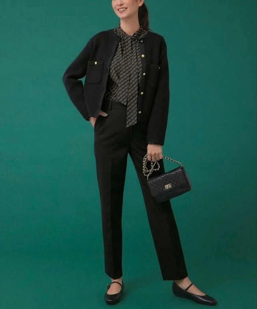 大きいサイズ 23区 コットンリリーニットジャケット(自由区ICB