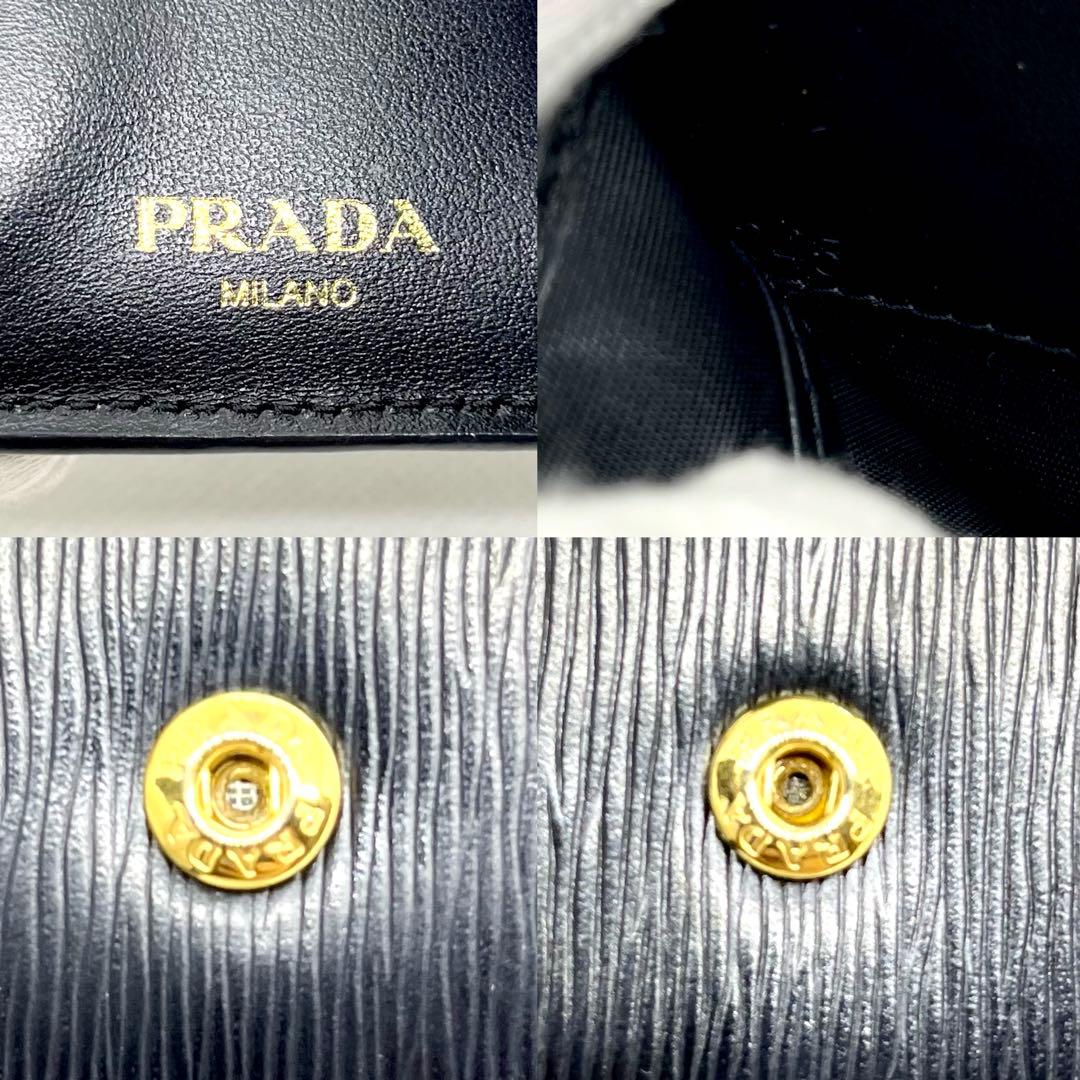 箱・ギャラ付き/極美品/ICチップ/現行✨プラダ 三つ折り財布 ヴィッ