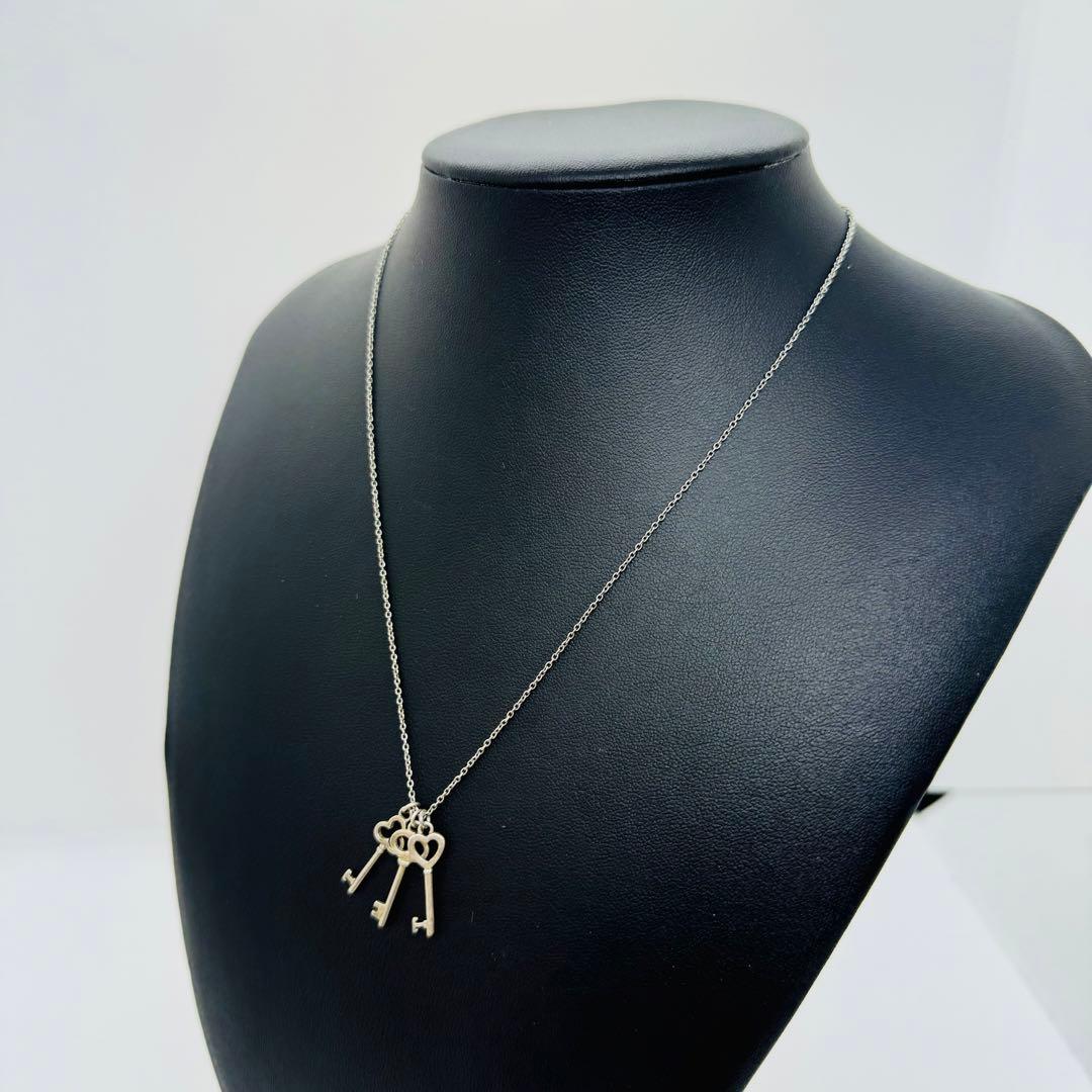 ✨ティファニー✨Tiffany✨3連✨キーペンダント✨Ag925✨ネックレス✨ TIFFANY&Co.（ティファニー） キー ダイヤ ネックレス Ag925 シルバー