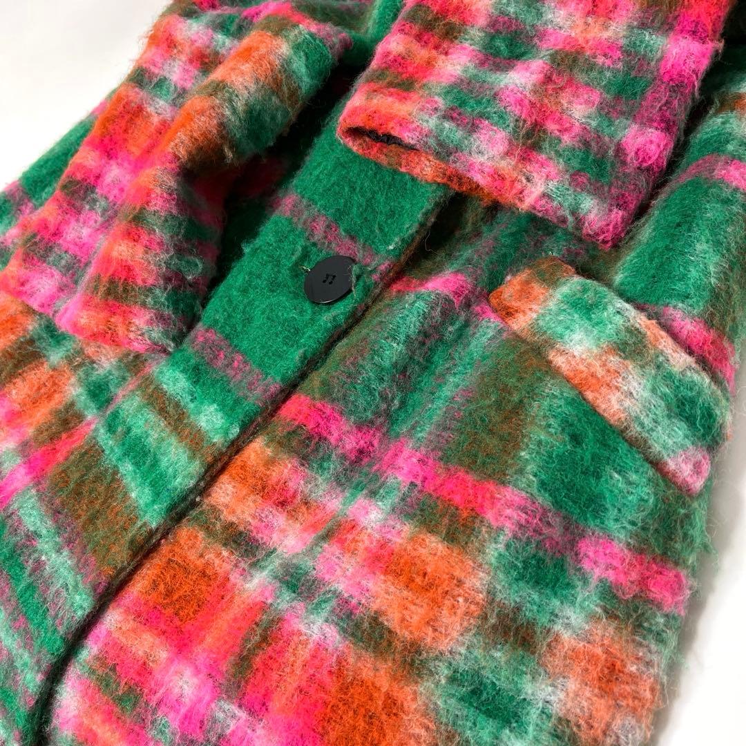 ANNA BASSANI】アンナバッサーニ モヘア チェック チェスターコート