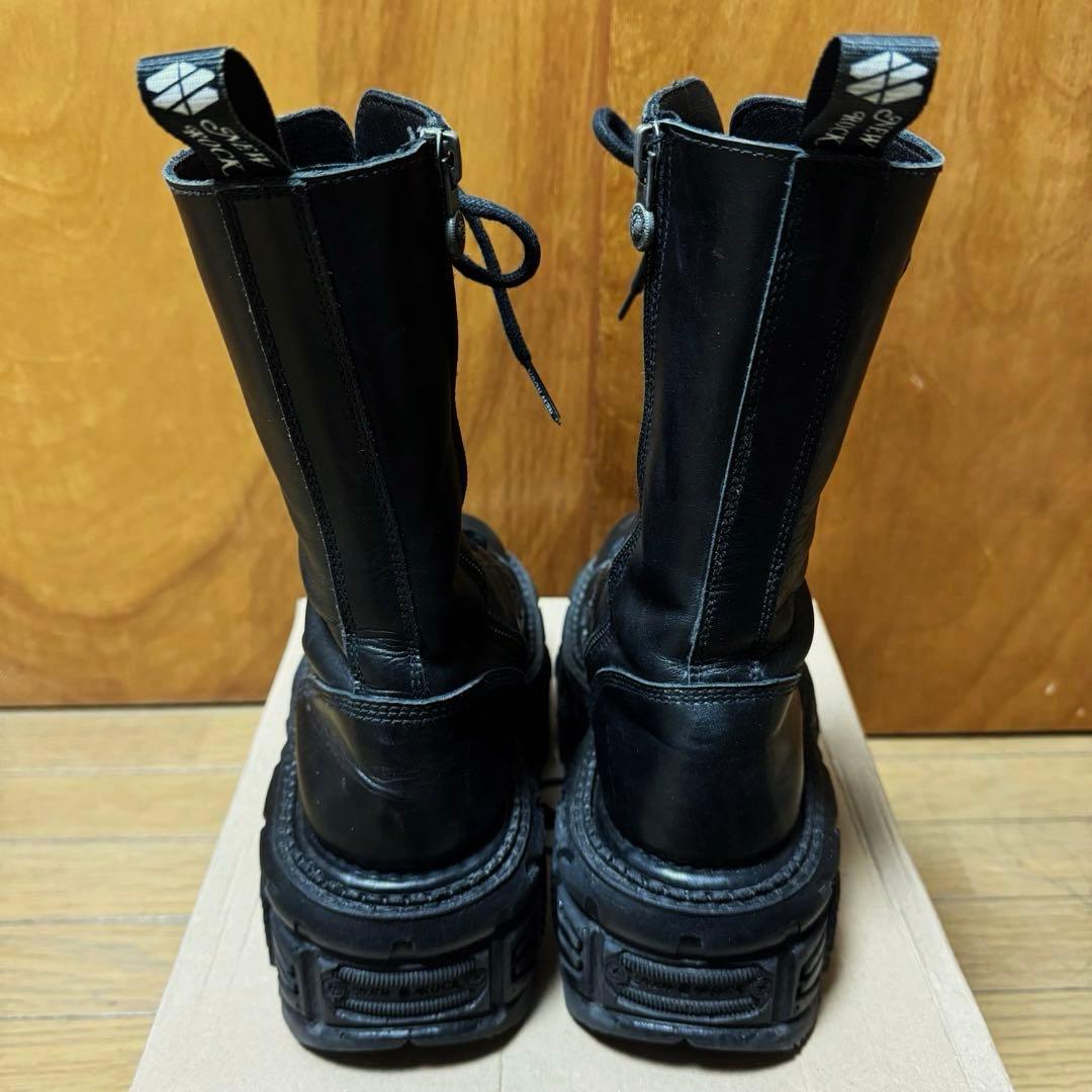 NEW ROCK 刻印アクセ付き 厚底レザーブーツ - メルカリ