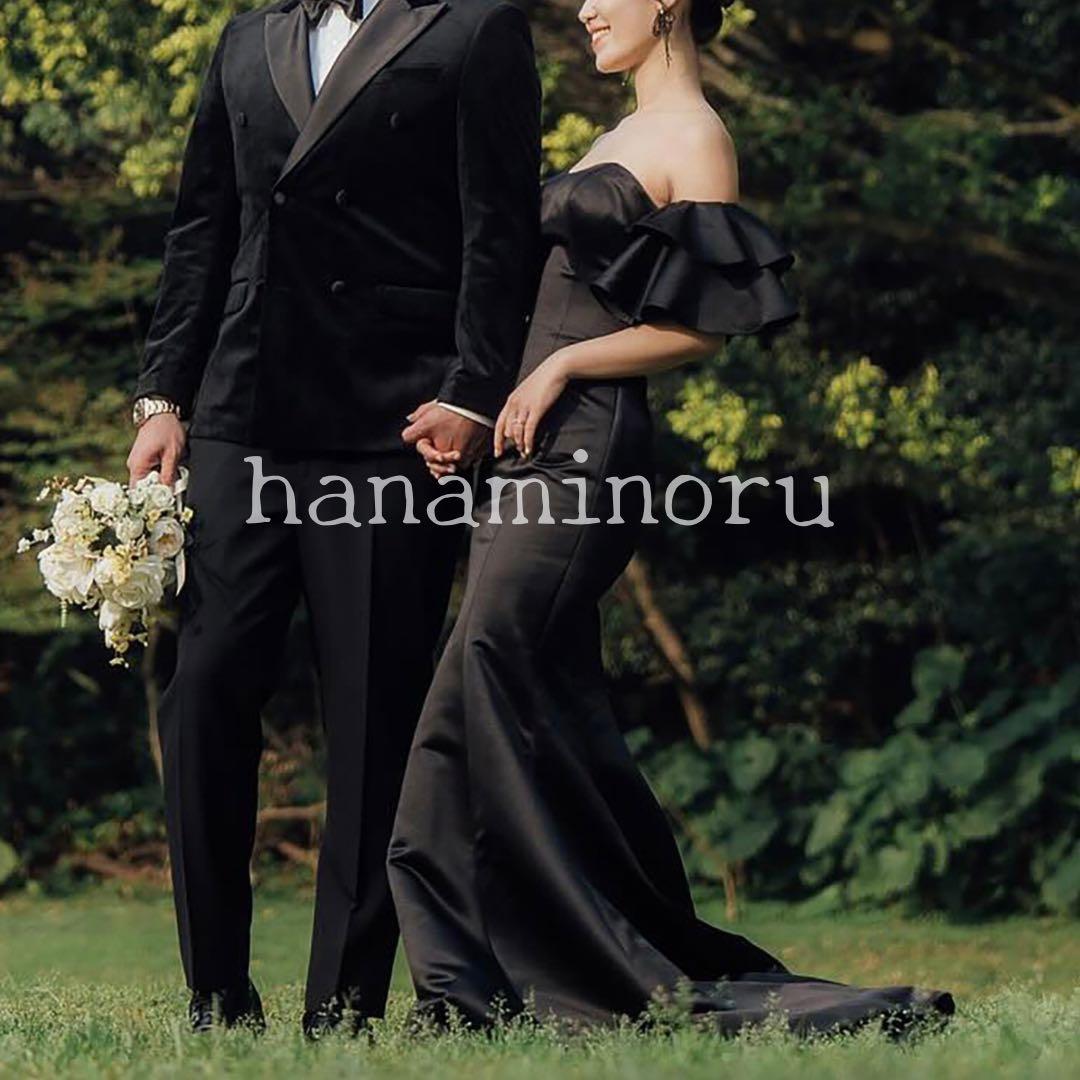 前撮り お色直し 披露宴 結婚式 二次会 ドレス 黒 街撮り フォト