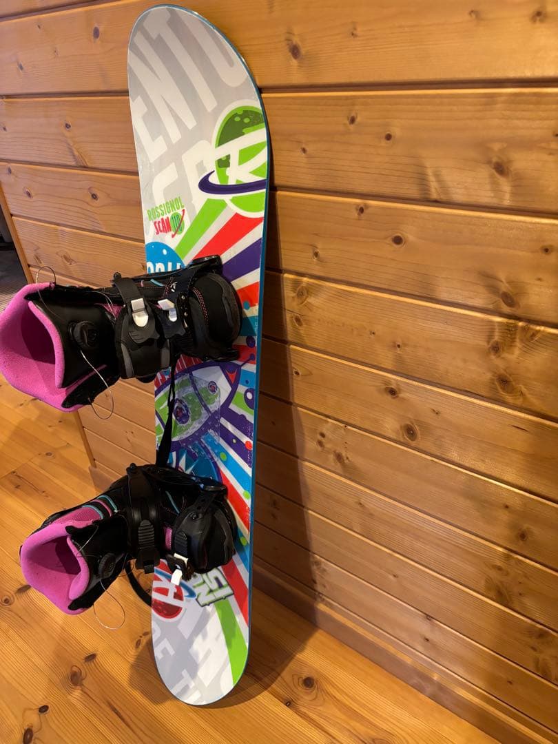 ロシニョールキッズスノーボード ビンディング 、ブーツ 、リーシュコードセット ROSSIGNOL（ロシニョール） スノーボード 3点セット レディース 22-23