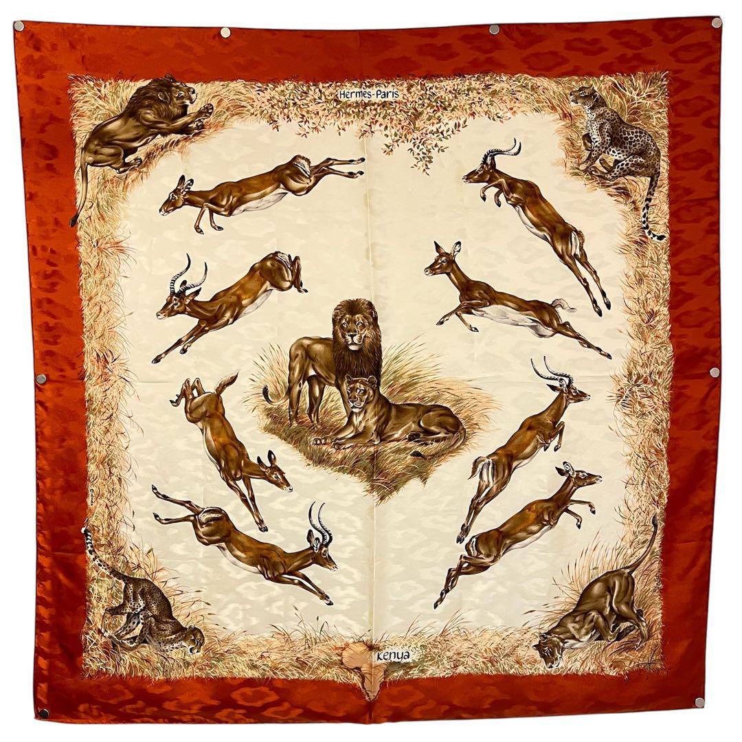 美品 エルメス シルクスカーフ カレ90 KENYA ケニヤ - メルカリ