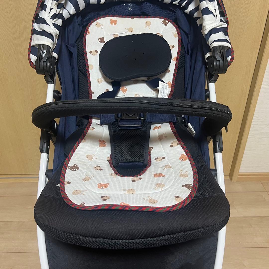 美品】Aprica ベビーカー ファミリア ネイビー/ストライプ - メルカリ