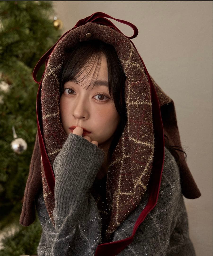 『タグ付き新品未着用』mideal アーガイルペプラムニット　ブラウン MIDEAL | argyle pattern peplum knit / アーガイルペプラムニット