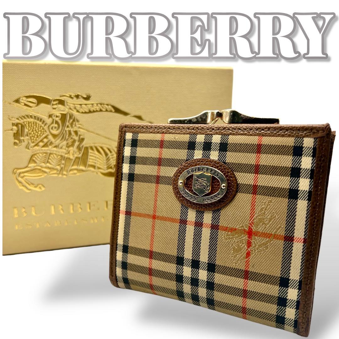 BURBERRY ノバチェック がま口 レディース 折り財布 7907 - メルカリ