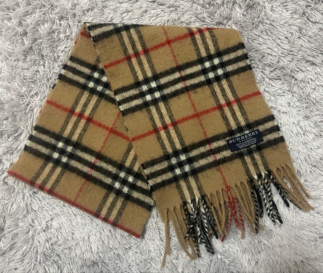 Burberry ノバチェック柄 マフラー 100%ラムウール イングランド製