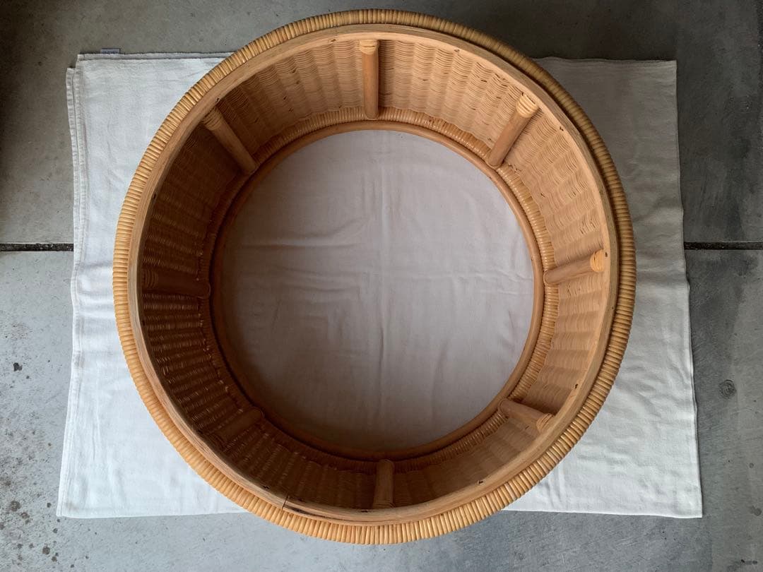 超希少 山川ラタン T-2090 剣持勇デザイン テーブル ジャパニーズ