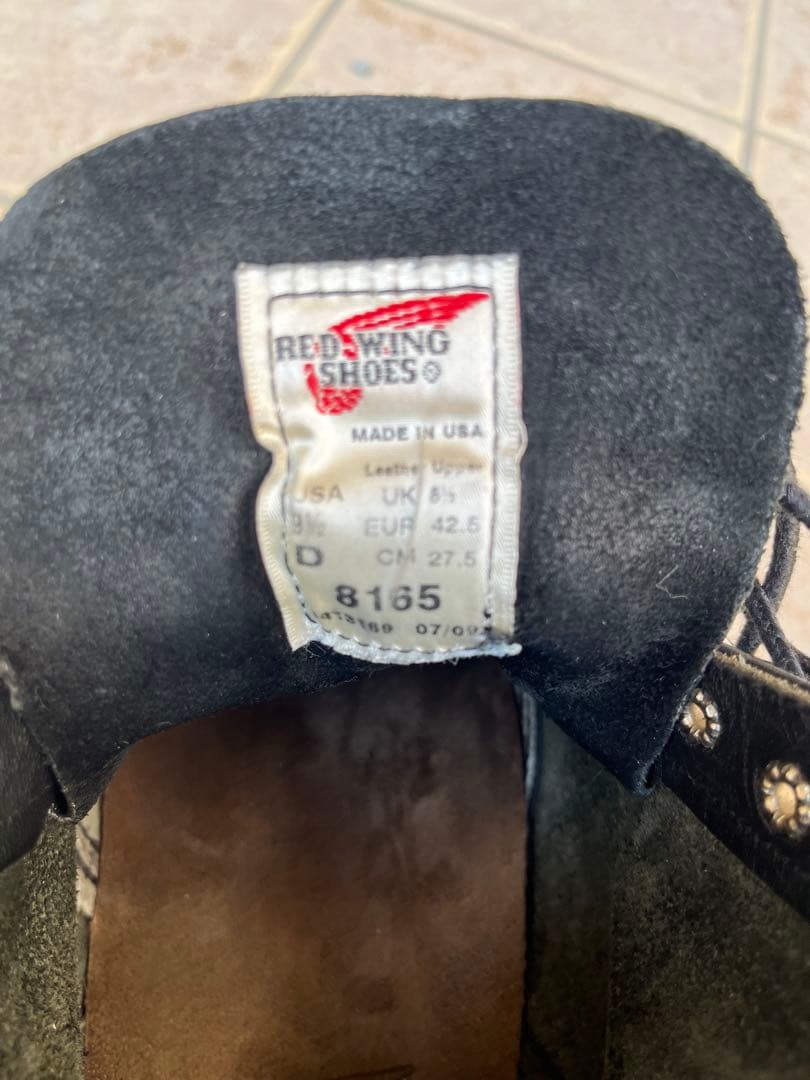 レッドウィング　8165 ブラック　27.5cm