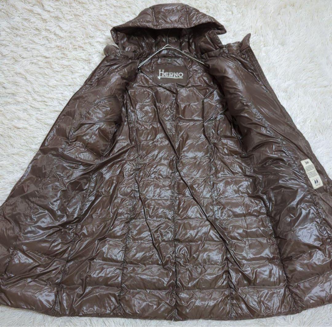 HERNO 2way ダウンコート Aライン ブラウン - メルカリ