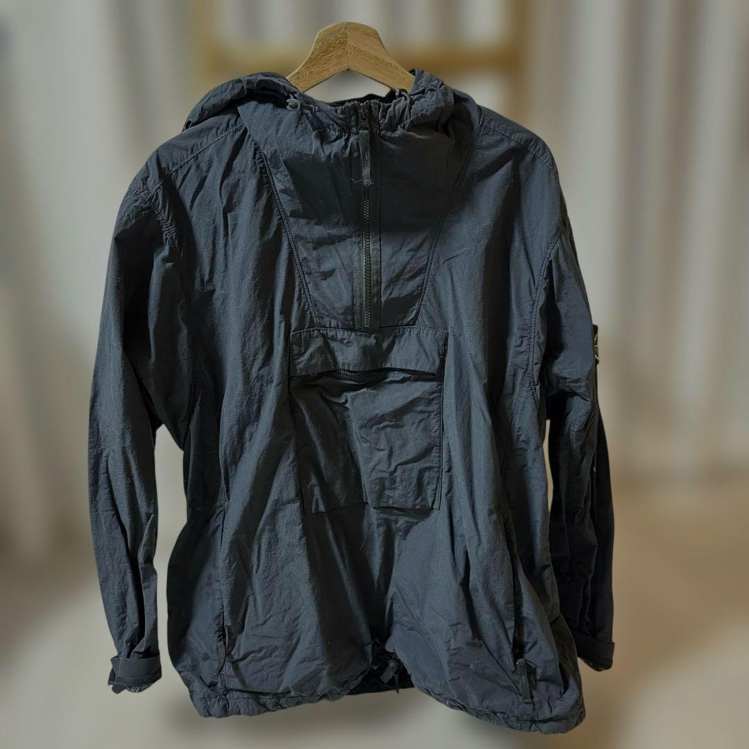 ストーンアイランド ジャンバー 黒 STONE ISLAND ストーンアイランド ロゴ フード フルジップ ダウン